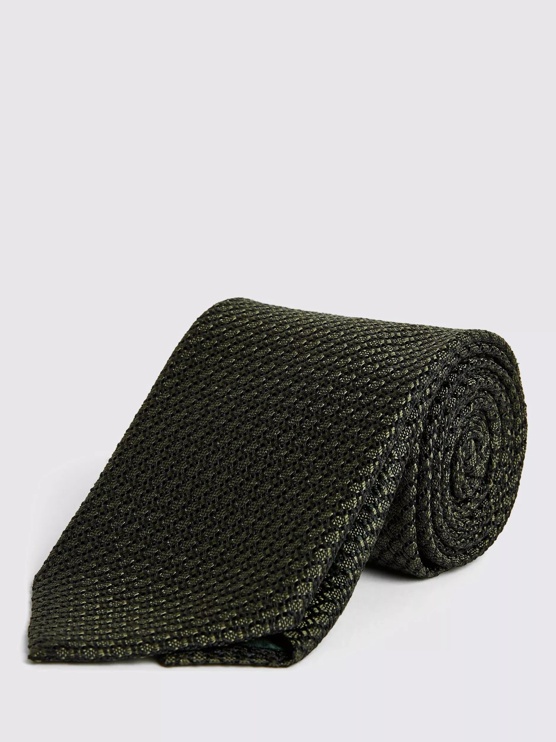 Moss Italian Silk Grenadine Tie, Olive, One Size