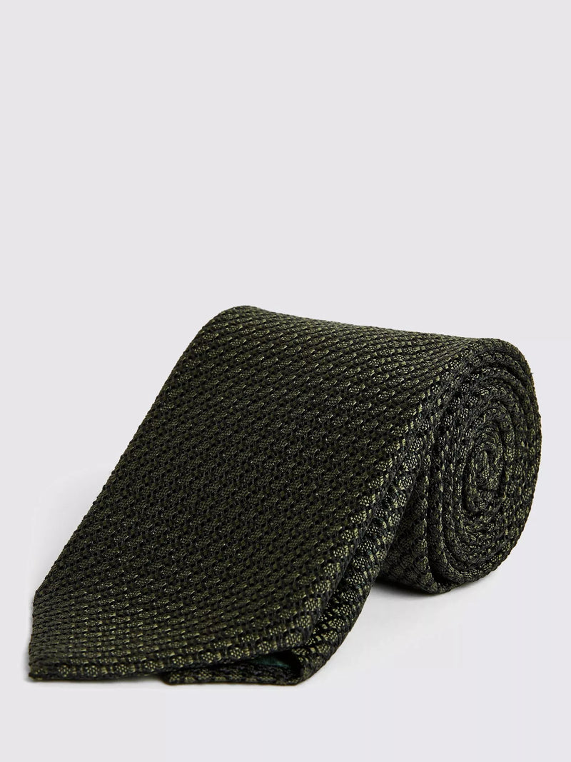 Moss Italian Silk Grenadine Tie, Olive, One Size