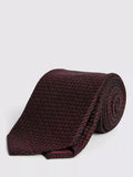 Moss Italian Silk Grenadine Tie, Burgundy, One Size