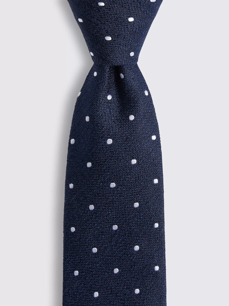 Moss men's silk blend polka dot tie - British product