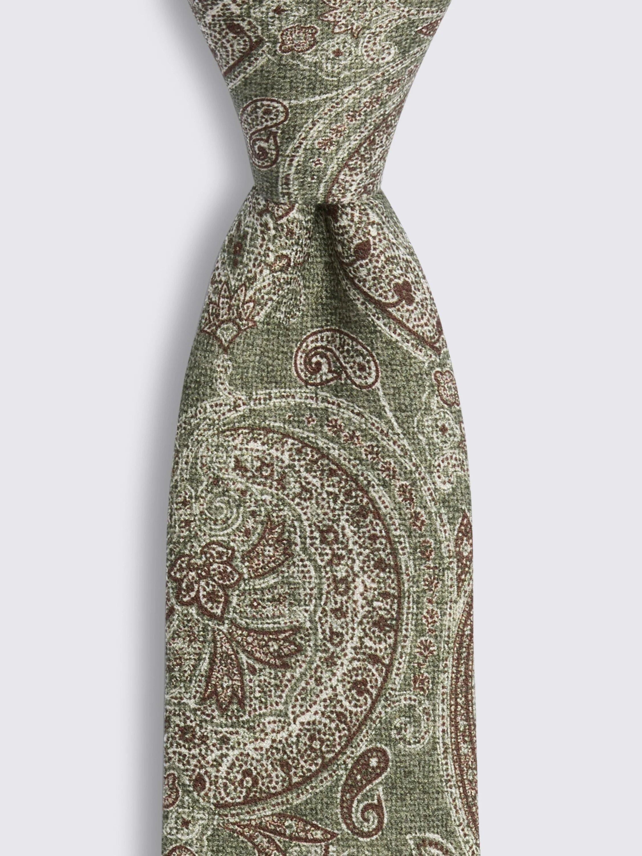 Moss Italian silk paisley tie - British product