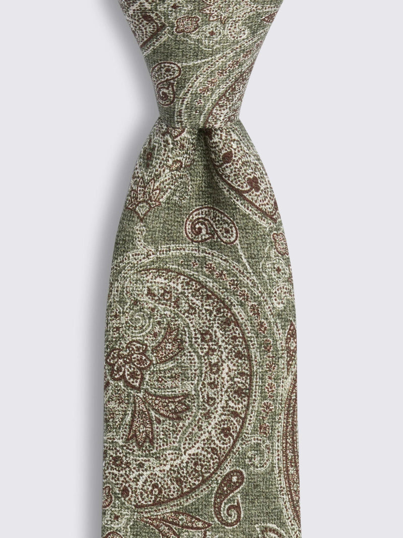 Moss Italian silk paisley tie - British product