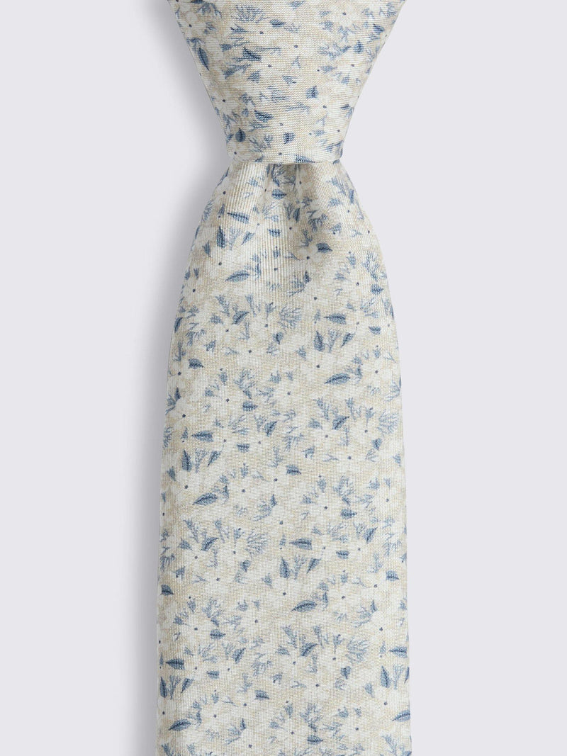Moss Italian silk ditsy floral tie - British product