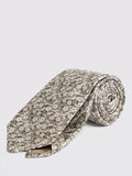 Moss Italian silk ditsy floral tie - British product