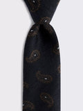 Moss wool and silk paisley tie in blue, imported from the UK