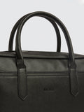 Moss Saffiano effect attaché bag black faux leather (British brand)