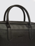 Moss Saffiano effect attaché bag black faux leather (British brand)