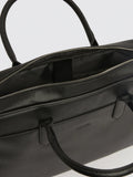 Moss Saffiano effect attaché bag black faux leather (British brand)