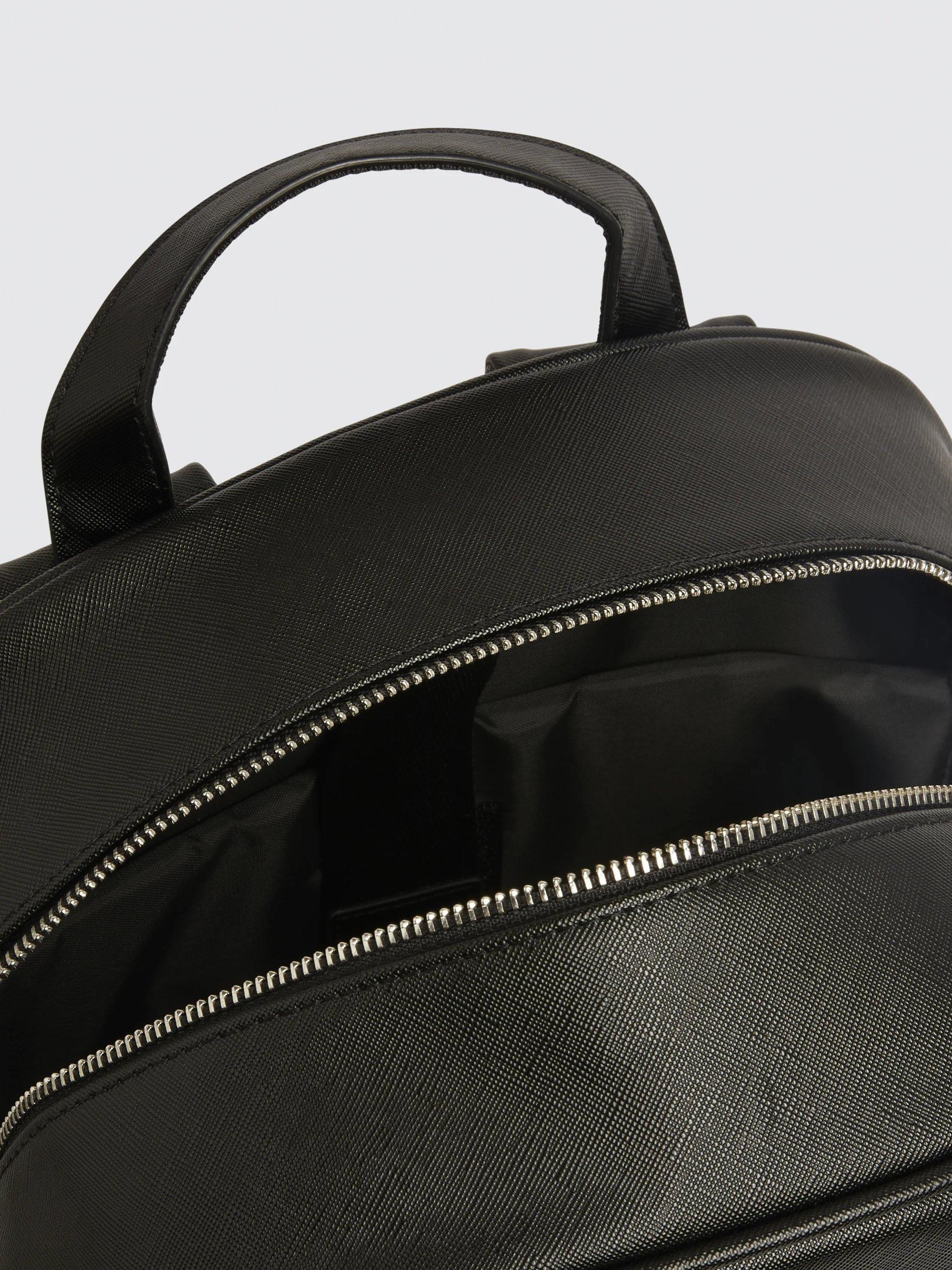 Moss Saffiano effect backpack black faux leather, imported from the UK