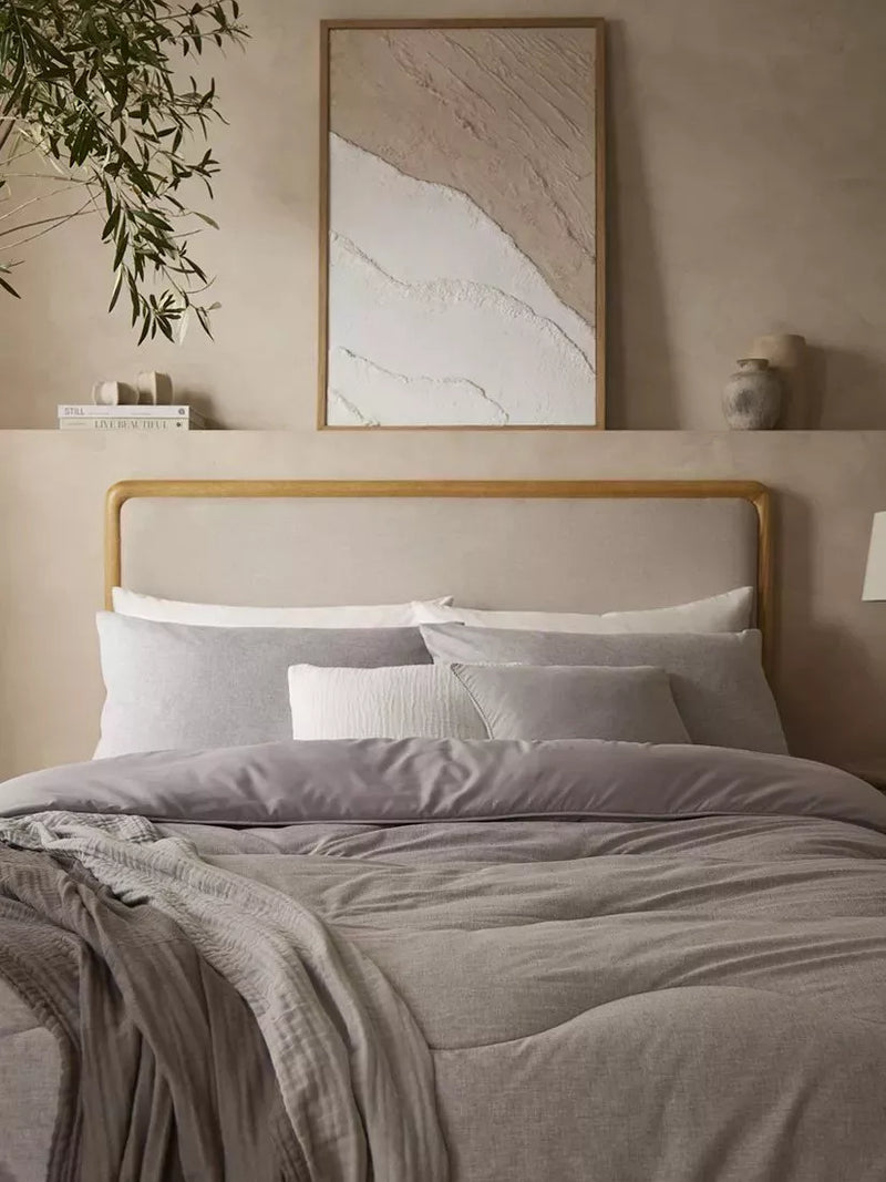 Night Lark coverless duvet 10.5 tog stone grey, imported from the UK