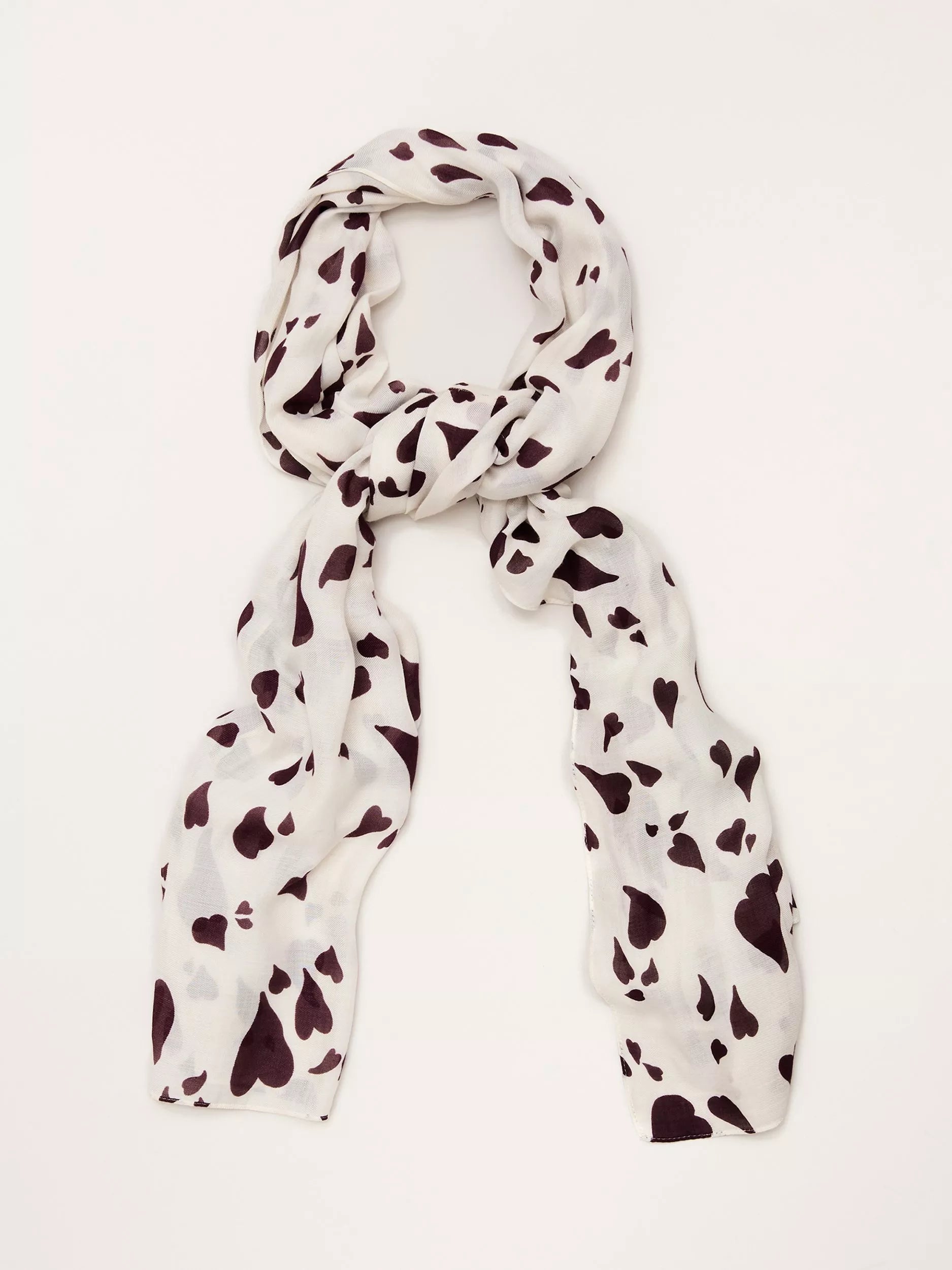 Phase Eight heart print scarf cream, imported from the UK