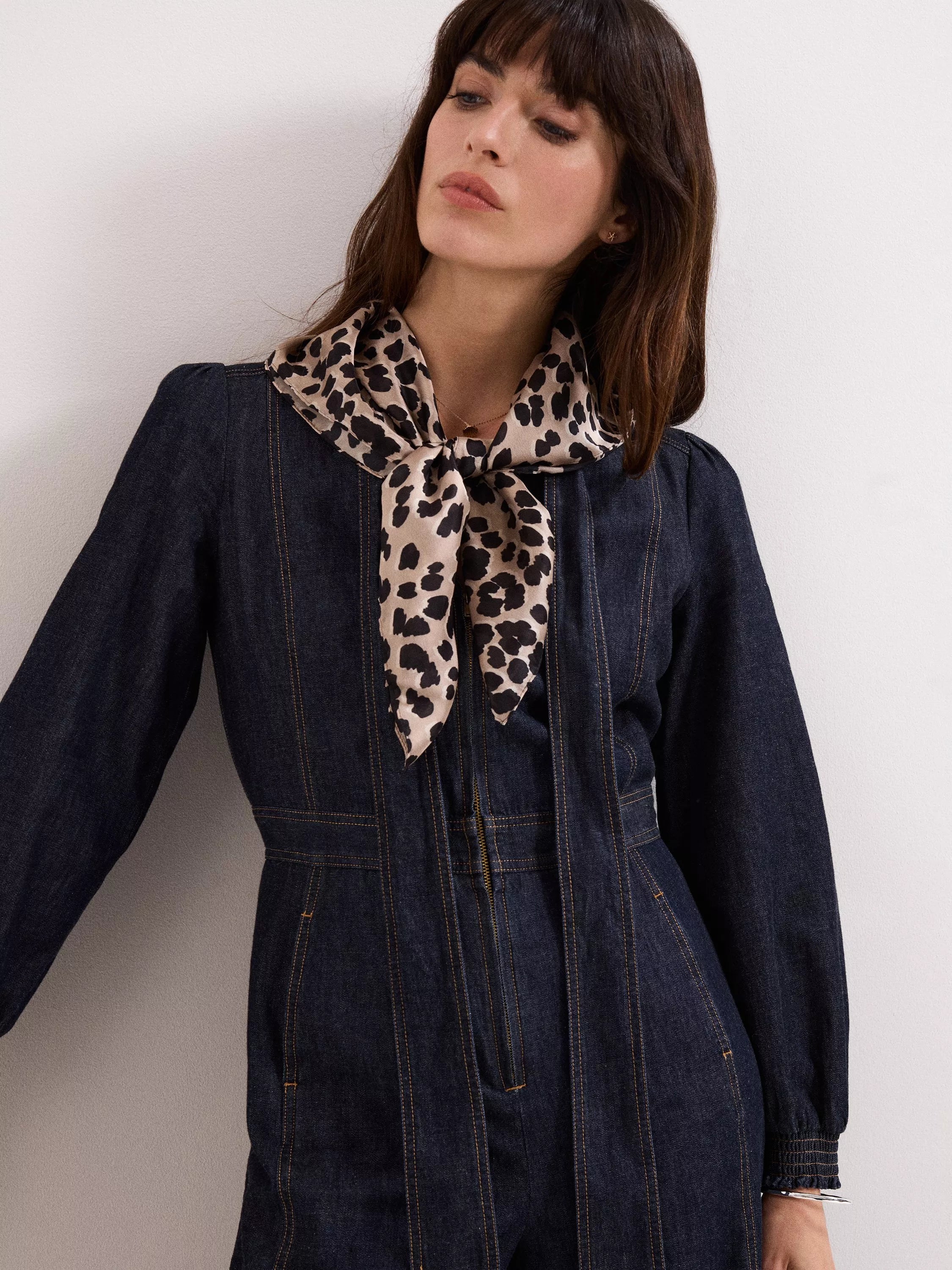Phase Eight leopard print square scarf 70x70cm, UK version