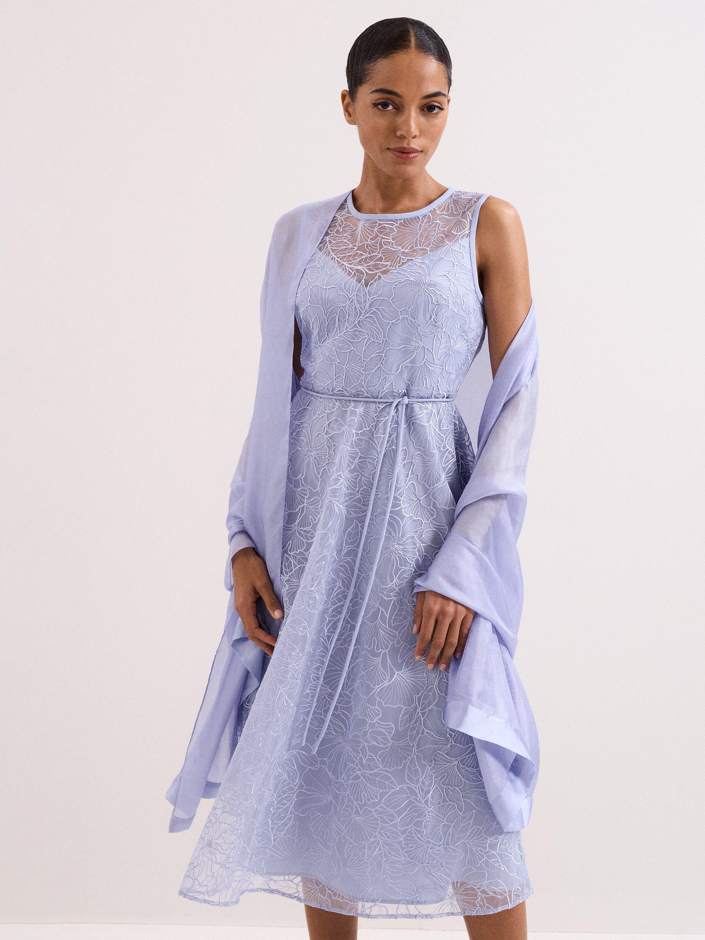 Phase Eight pale blue satin trim scarf - British product