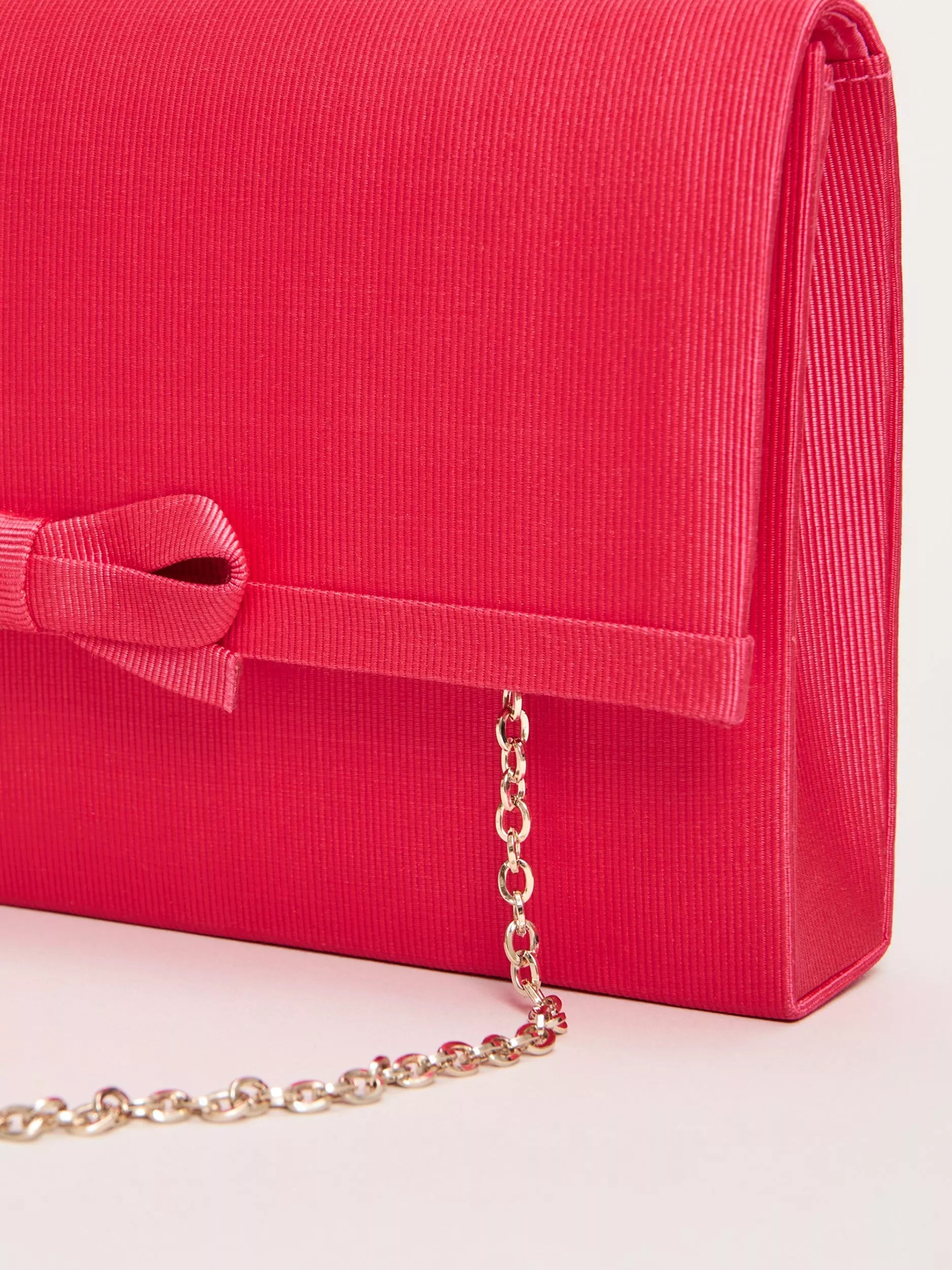 Phase Eight pink grosgrain bow clutch bag, UK version
