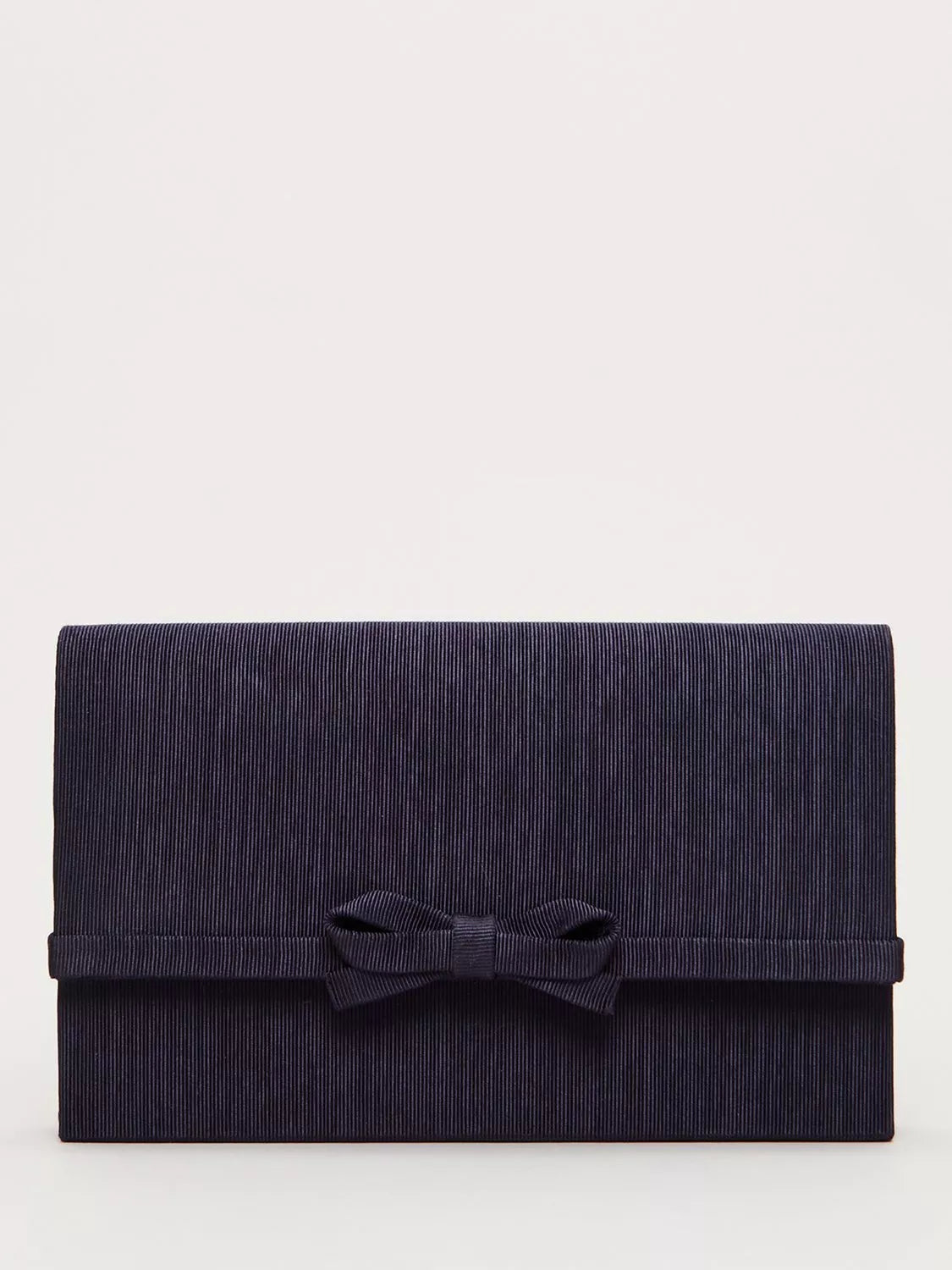 Phase Eight grosgrain bow clutch bag in navy, UK version