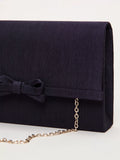 Phase Eight grosgrain bow clutch bag in navy, UK version