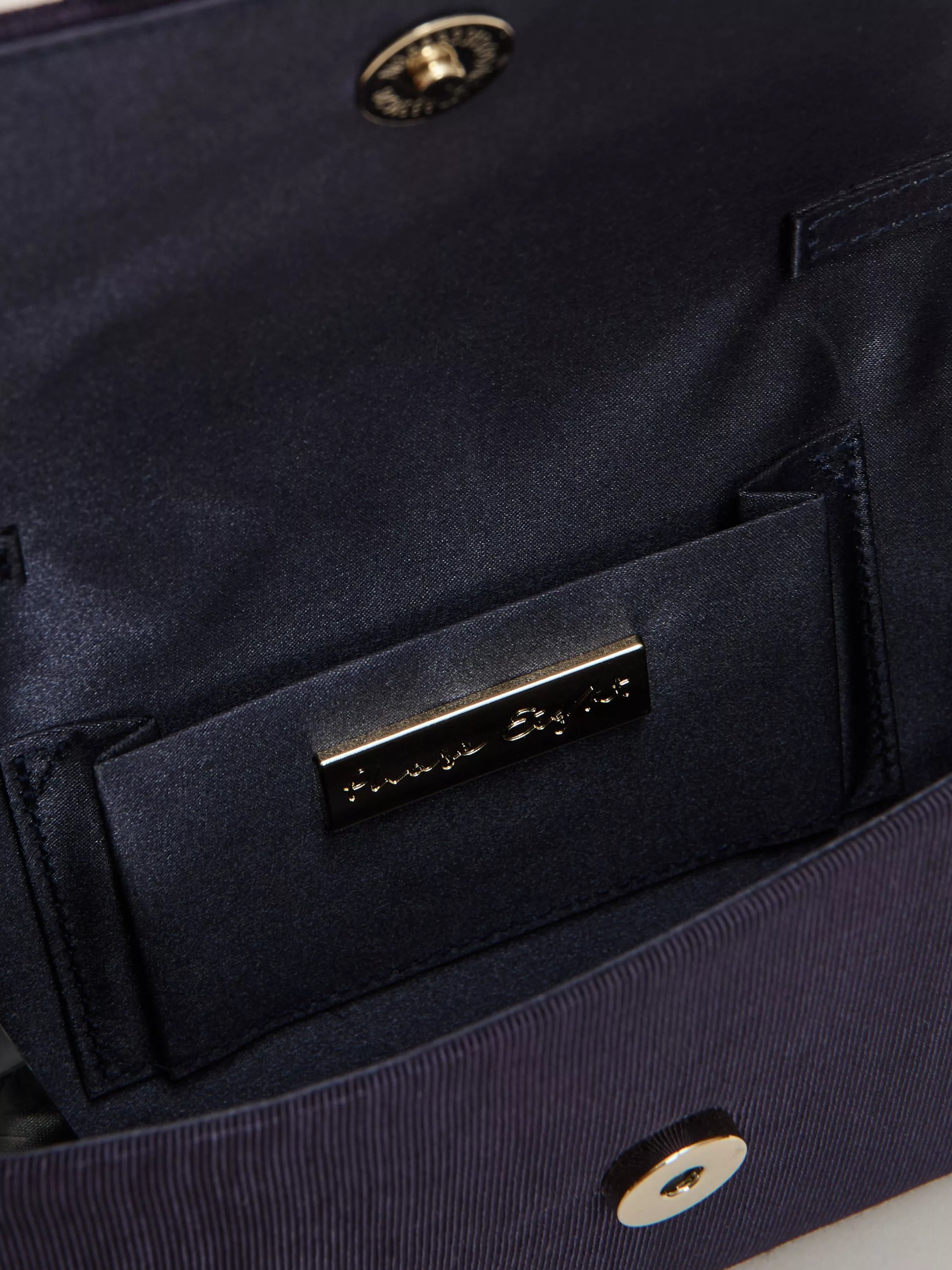Phase Eight grosgrain bow clutch bag in navy, UK version