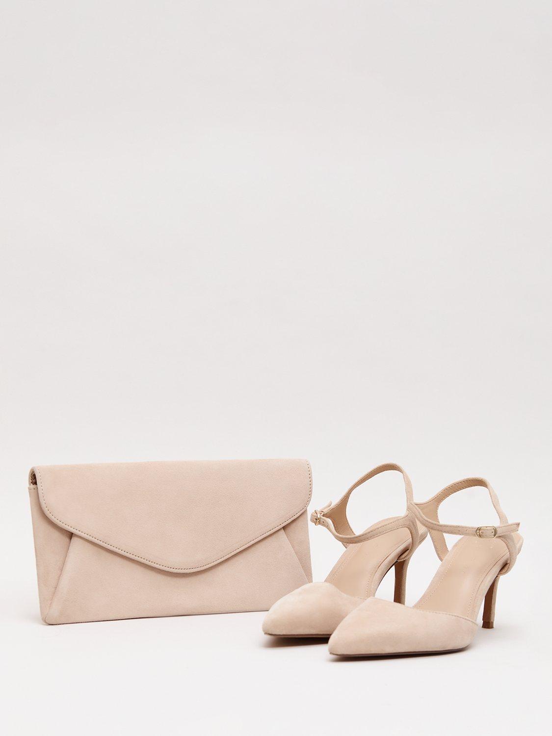 Phase Eight suede clutch bag with chain strap - British product