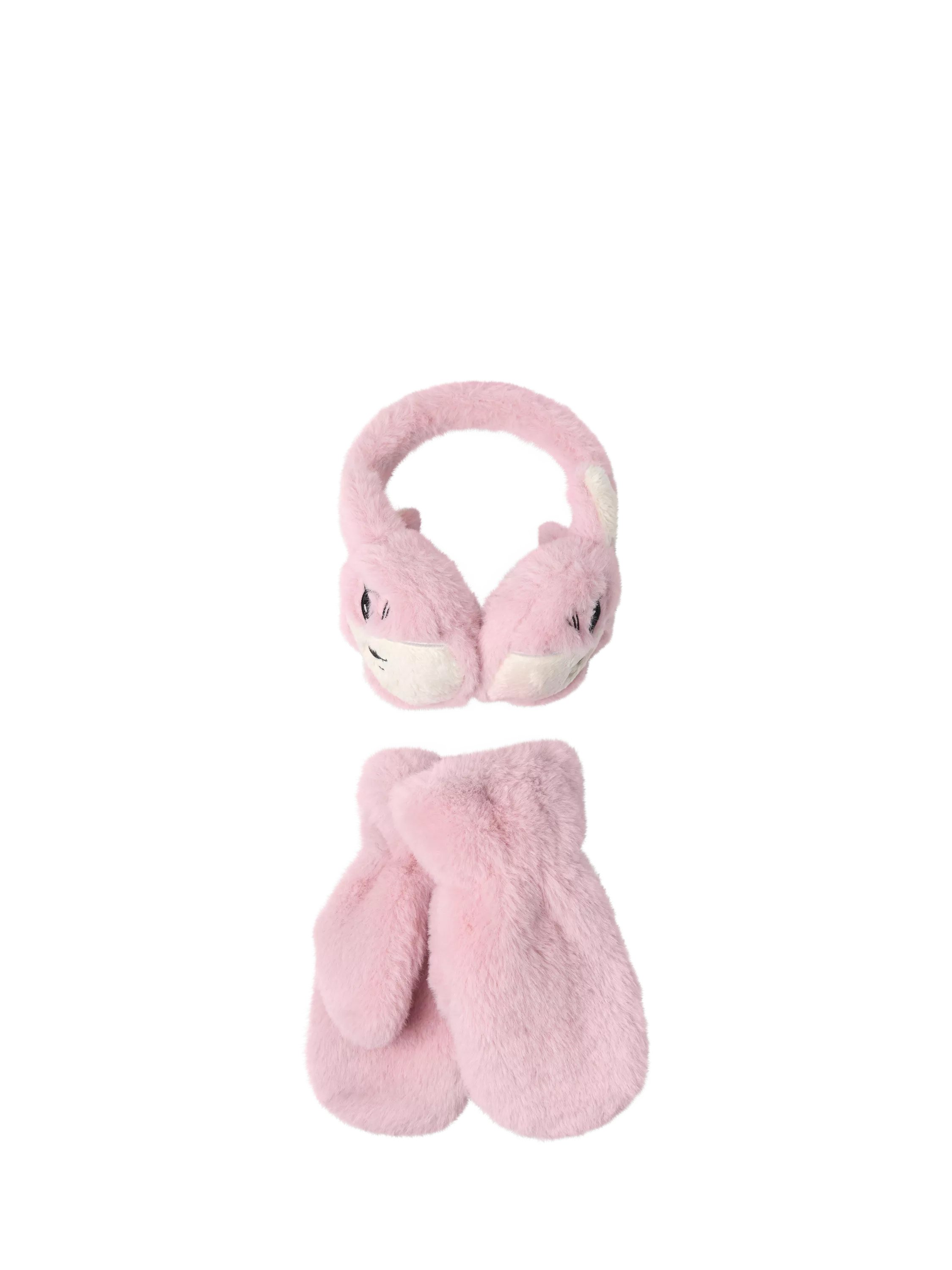 Lindex kids ear muffs and mittens set dusty pink (British brand)