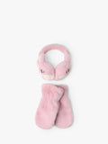 Lindex kids ear muffs and mittens set dusty pink (British brand)