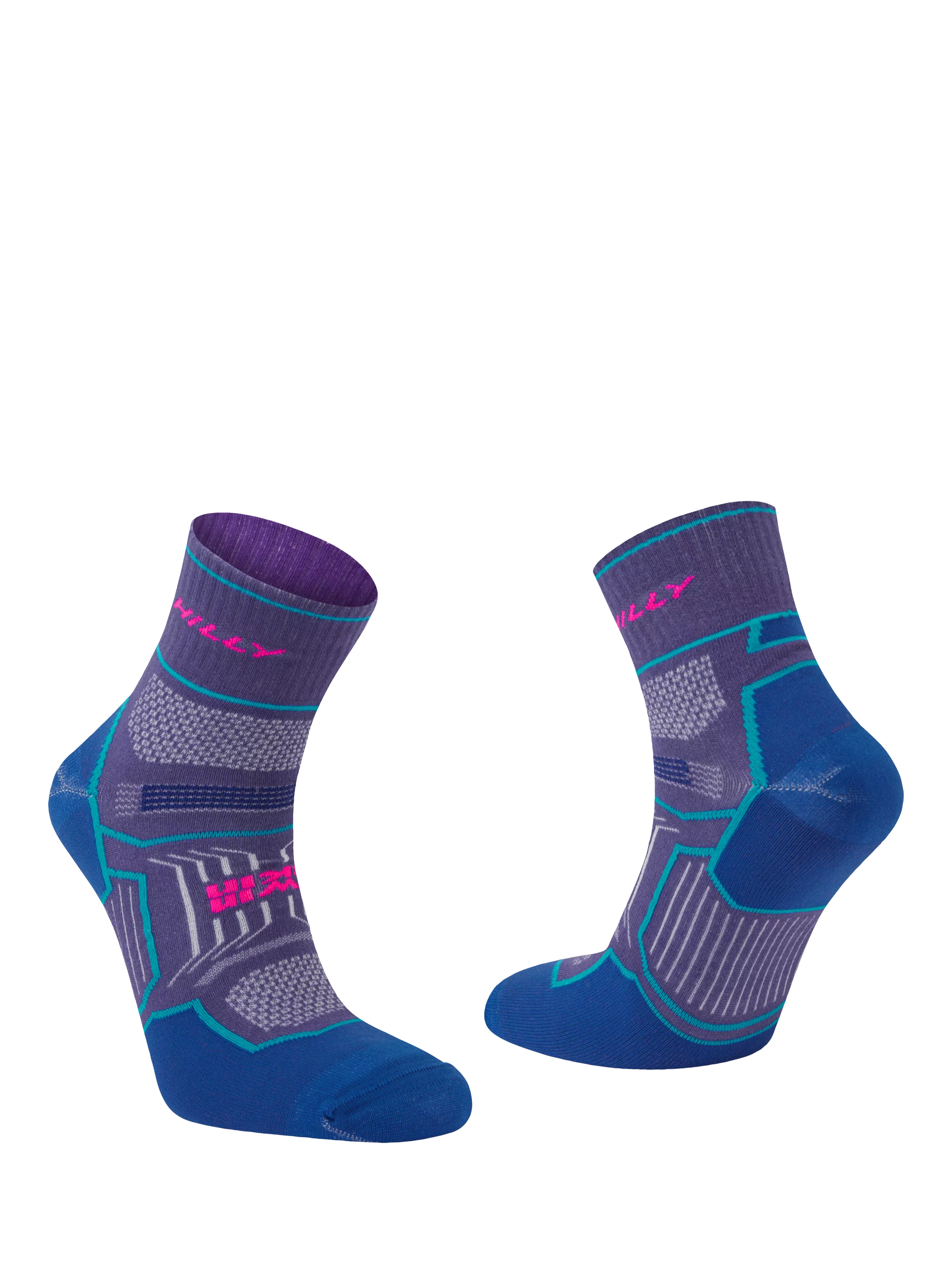 Hilly Twin Skin running socks in grey/blue color - British product