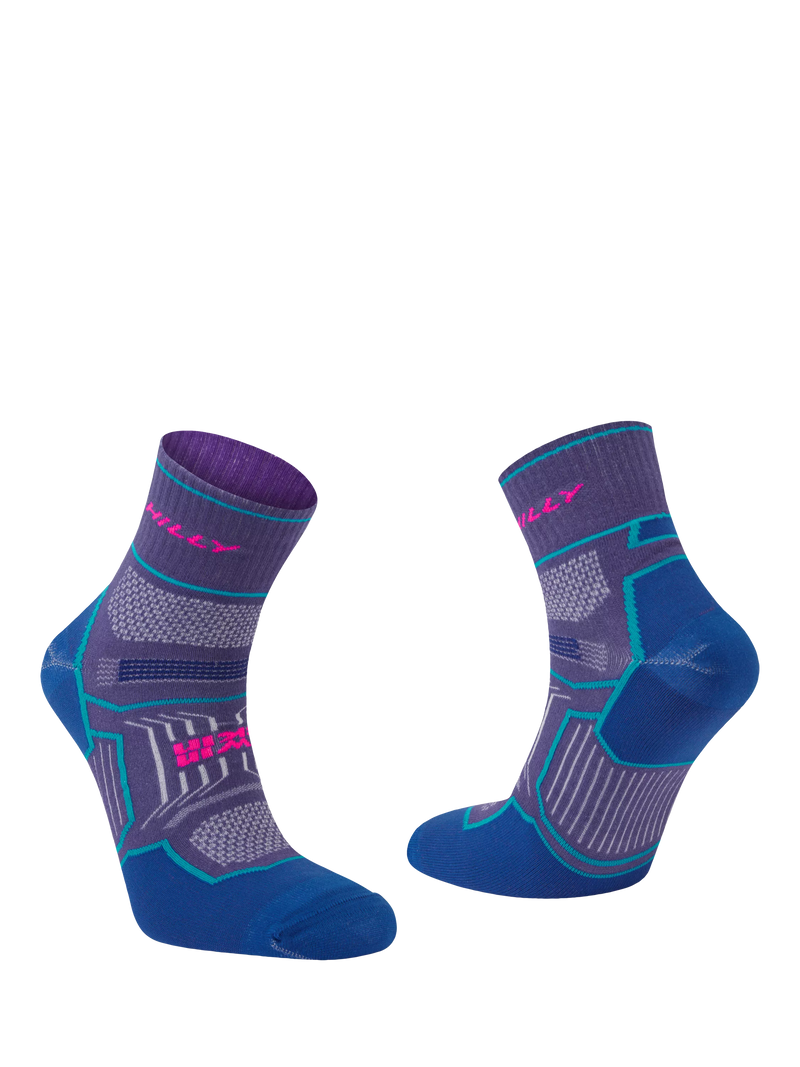 Hilly Twin Skin running socks in grey/blue color - British product