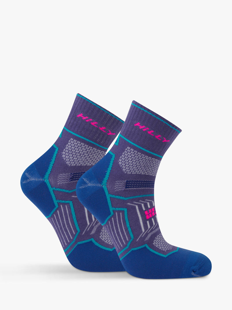 Hilly Twin Skin running socks in grey/blue color - British product