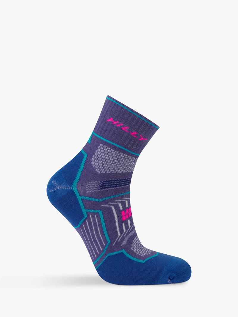 Hilly Twin Skin running socks in grey/blue color - British product