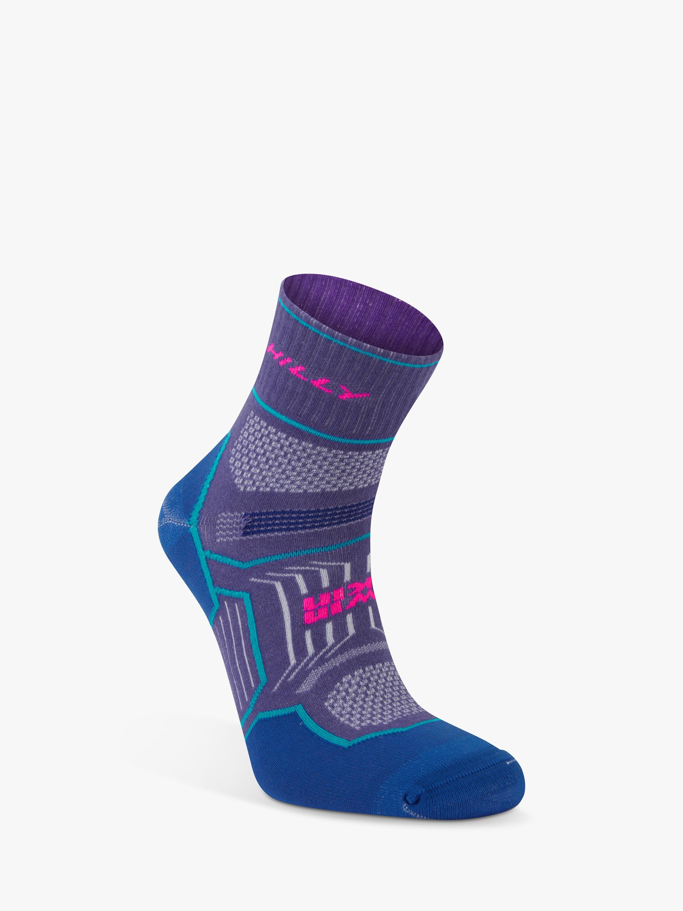 Hilly Twin Skin running socks in grey/blue color - British product