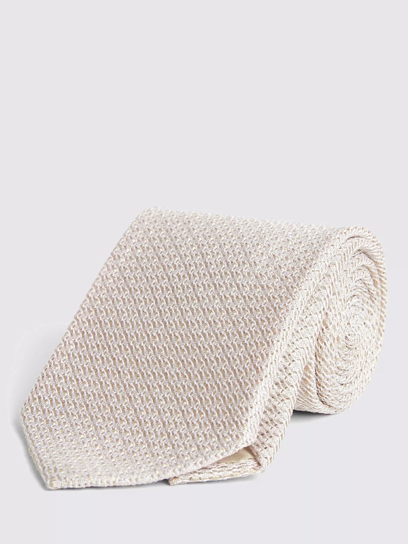 Moss Italian Silk Grenadine Tie, Champagne, One Size