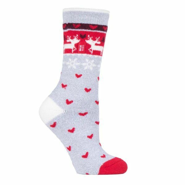 Heat Holders Lite Ladies Thermal Christmas Socks 4-7 UK GOODS Superdrug Reindeer  