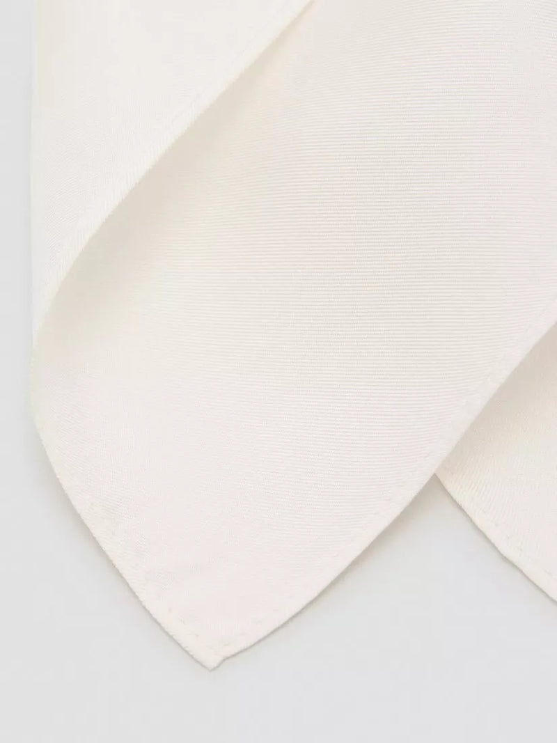 Mango white square silk handkerchief, imported from the UK