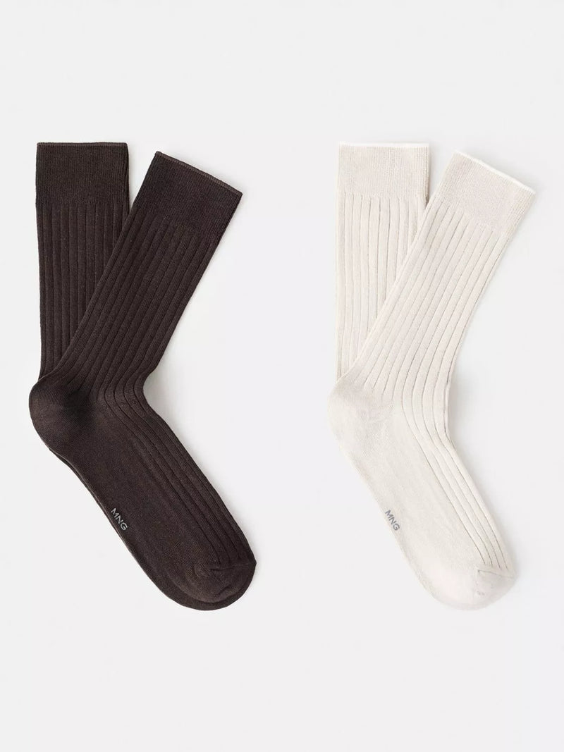 Mango Birip Cotton Blend Ankle Socks, Pack of 2