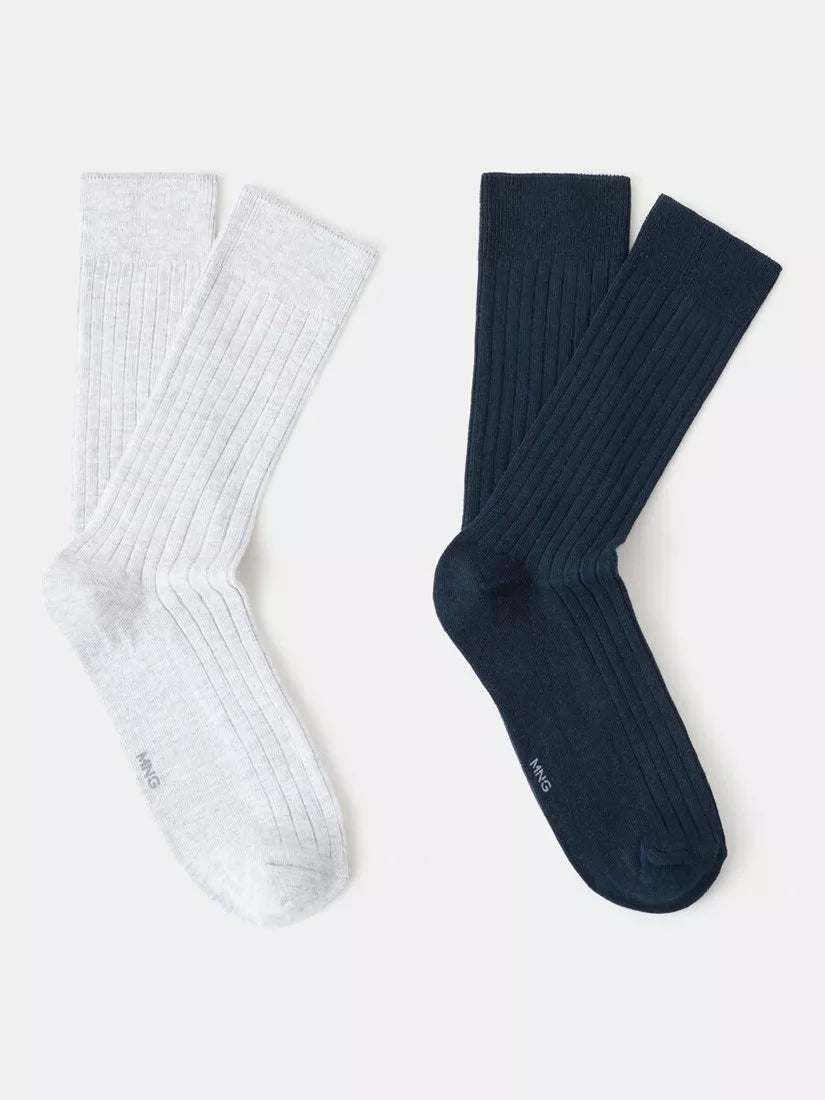 Mango Birip Cotton Blend Ankle Socks, Pack of 2