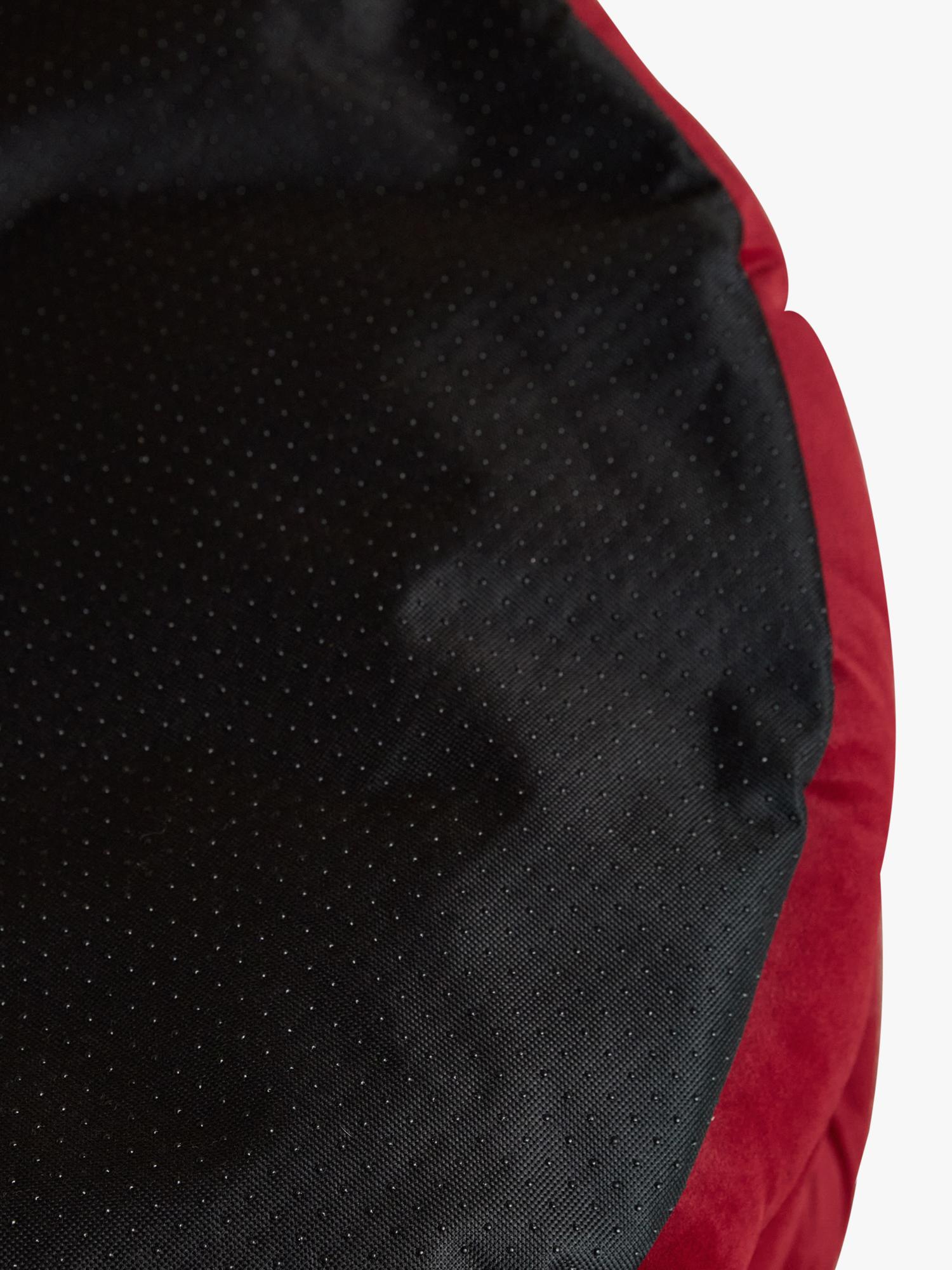 Joules Chesterfield padded pet bed in red burgundy, imported from the UK