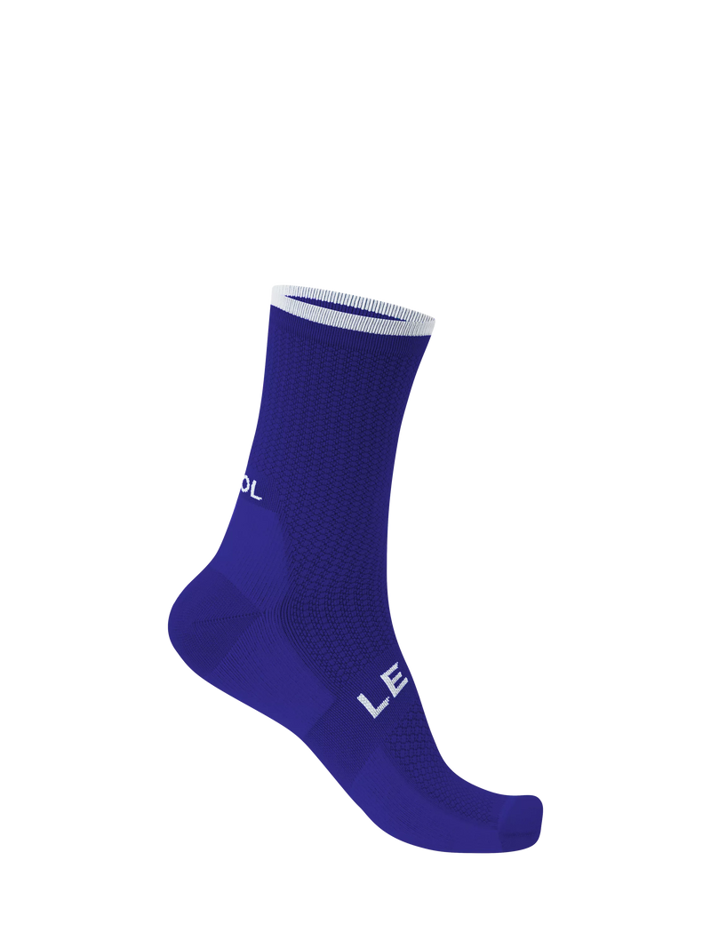 Le Col cycling socks electric blue and white - British product