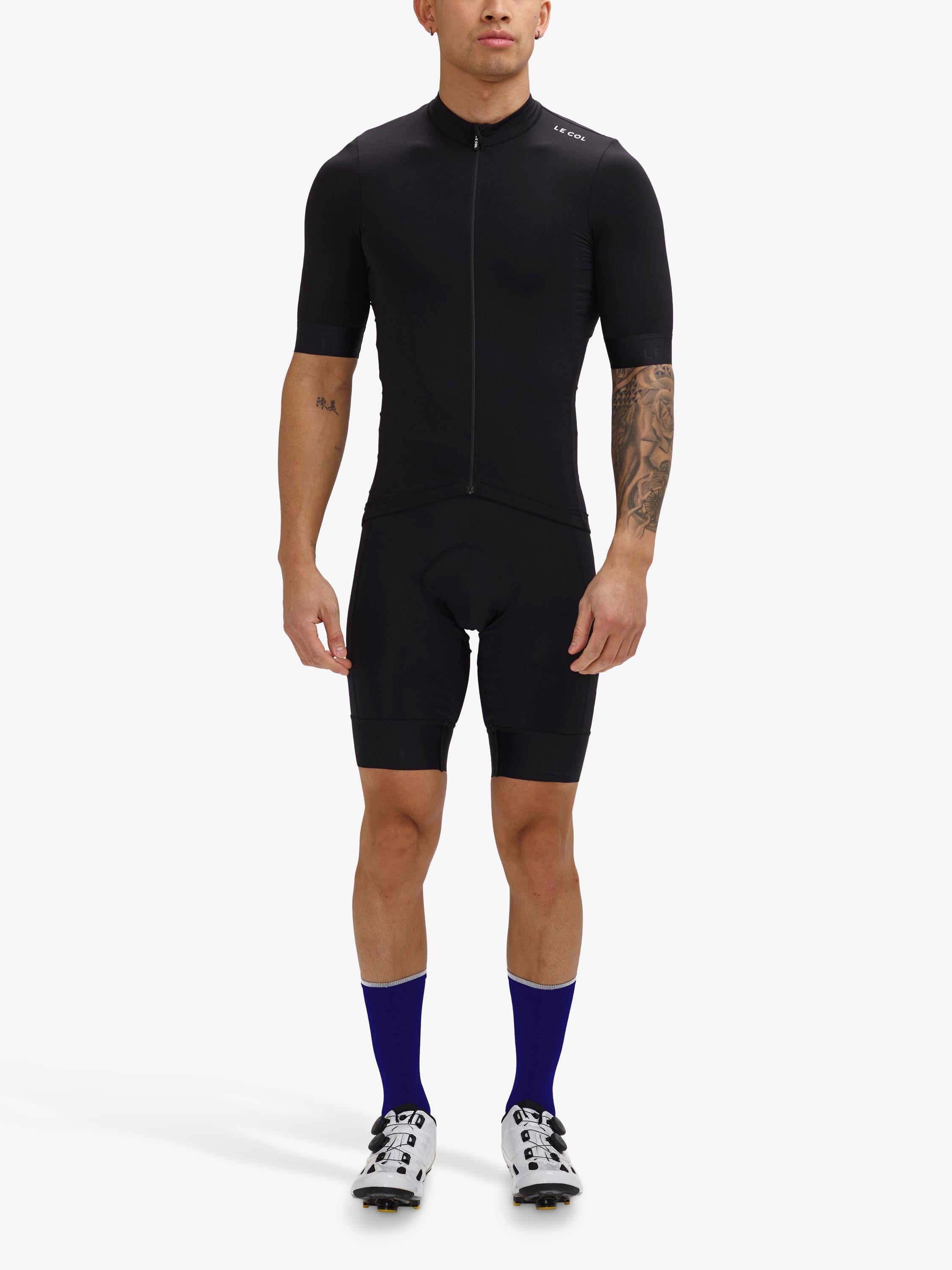Le Col cycling socks electric blue and white - British product