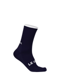 Le Col Women's Tech Merino Wool Blend Cycling Socks, Navy/White, S-M