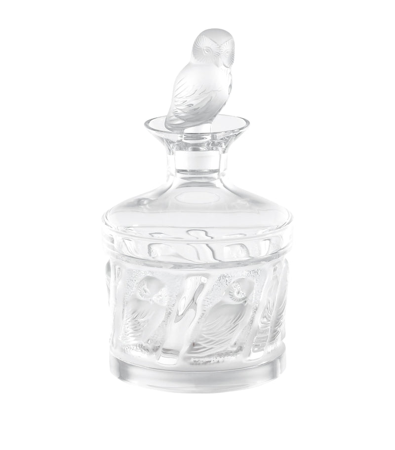 Lalique La Owl crystal decanter 850ml, UK version