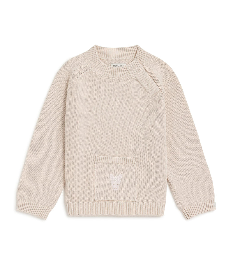 Donsje Organic Cotton Unicorn Loeke Baby Sweater 6-30 Months - British product