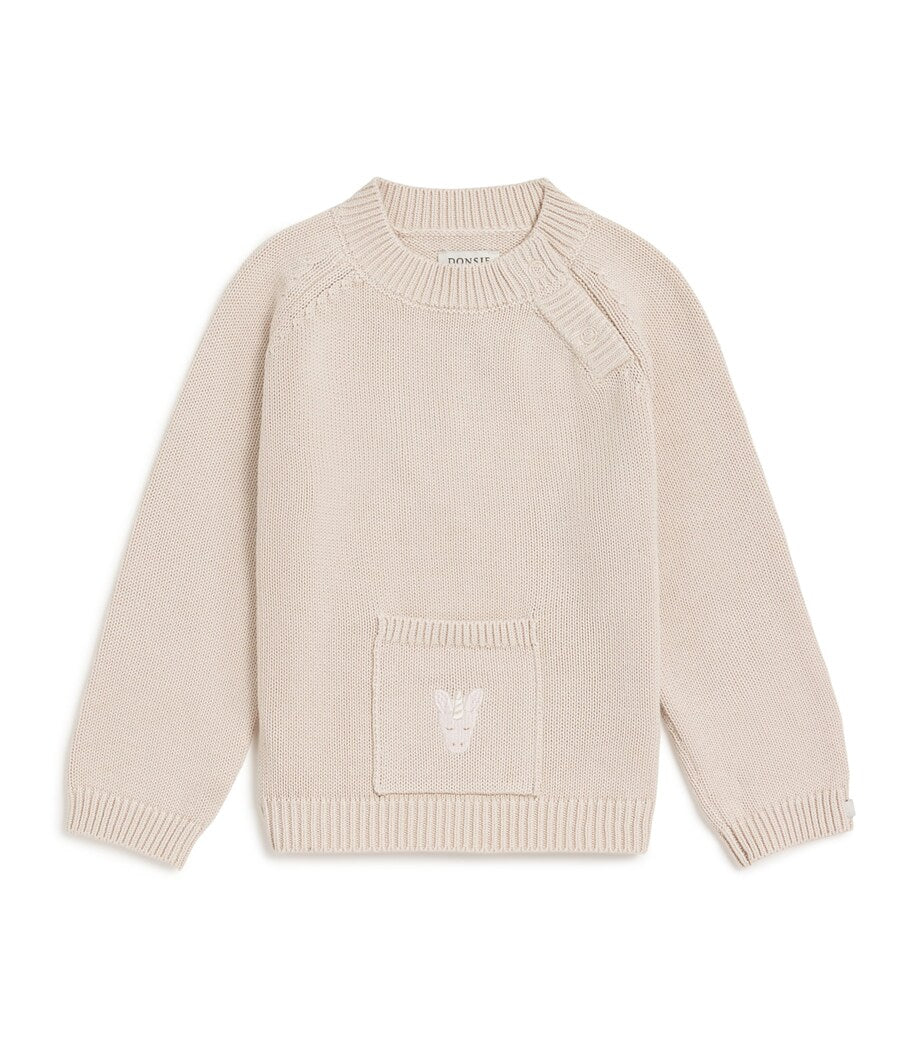 Donsje Organic Cotton Unicorn Loeke Baby Sweater 6-30 Months - British product