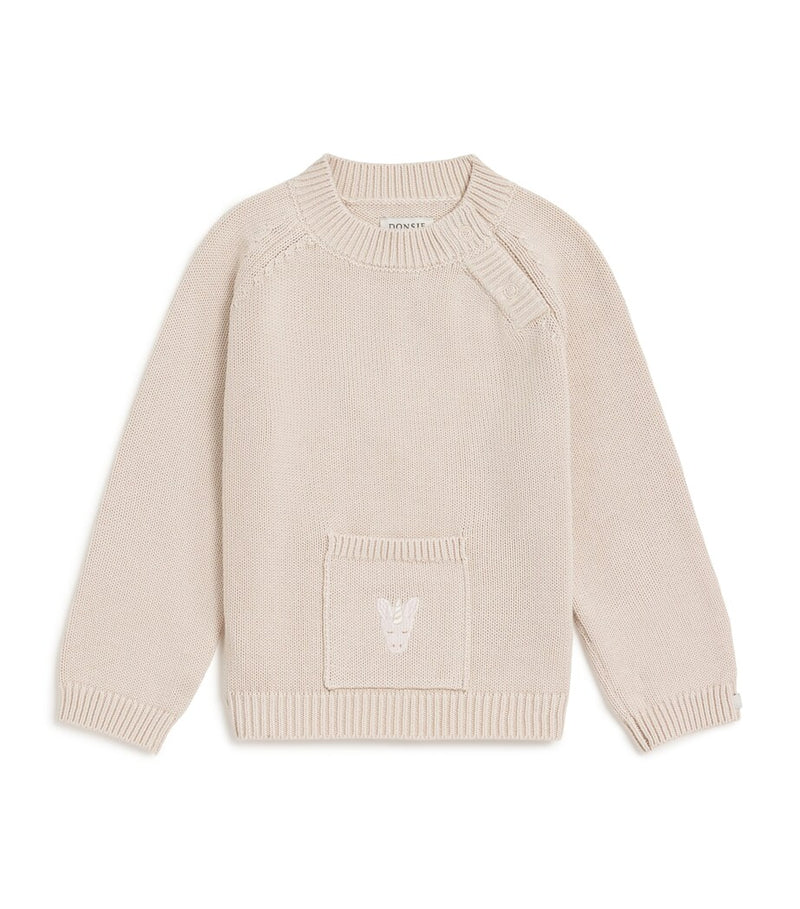 Donsje Organic Cotton Unicorn Loeke Baby Sweater 6-30 Months - British product