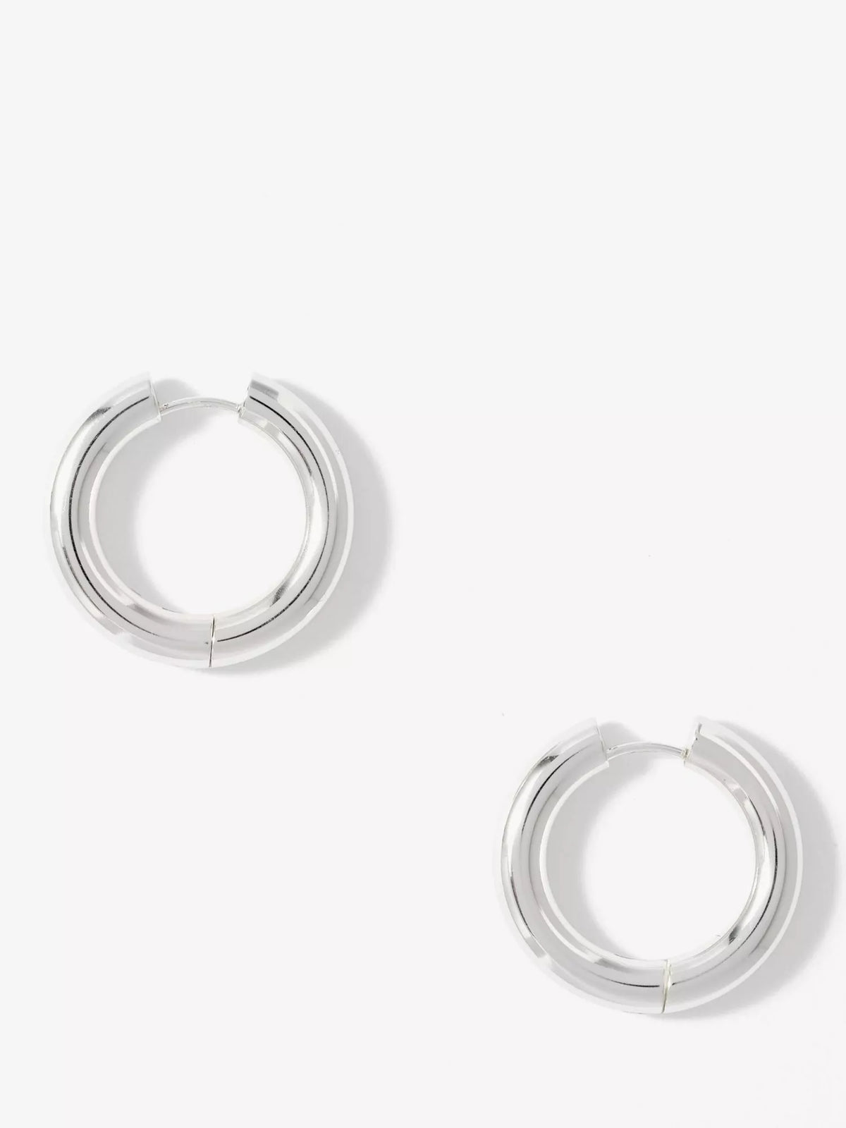 Mint Velvet large hoop earrings silver-toned steel - British product