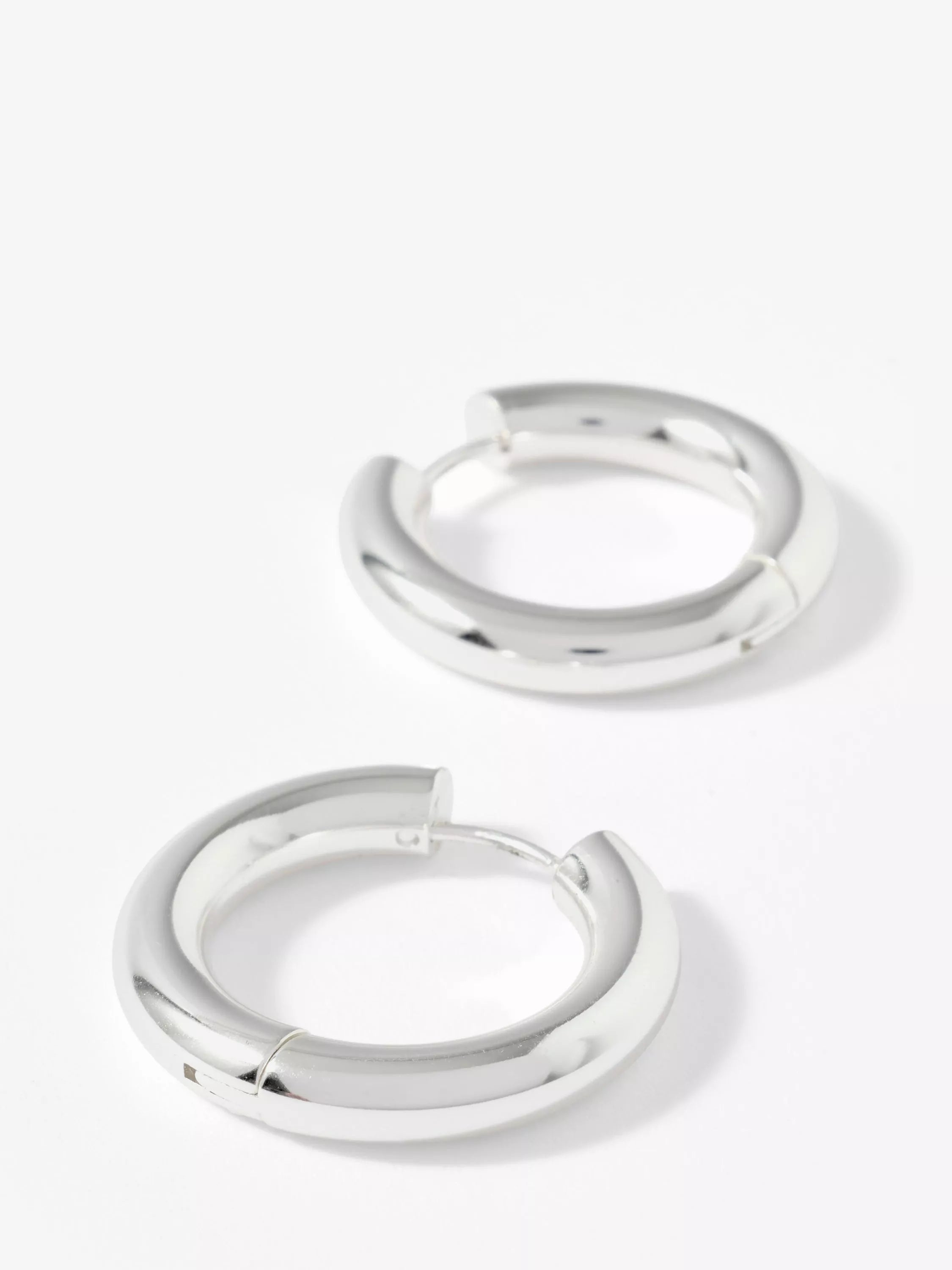Mint Velvet large hoop earrings silver-toned steel - British product