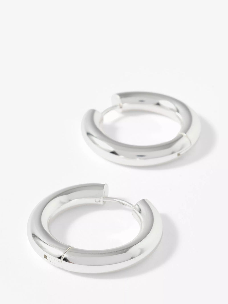 Mint Velvet large hoop earrings silver-toned steel - British product