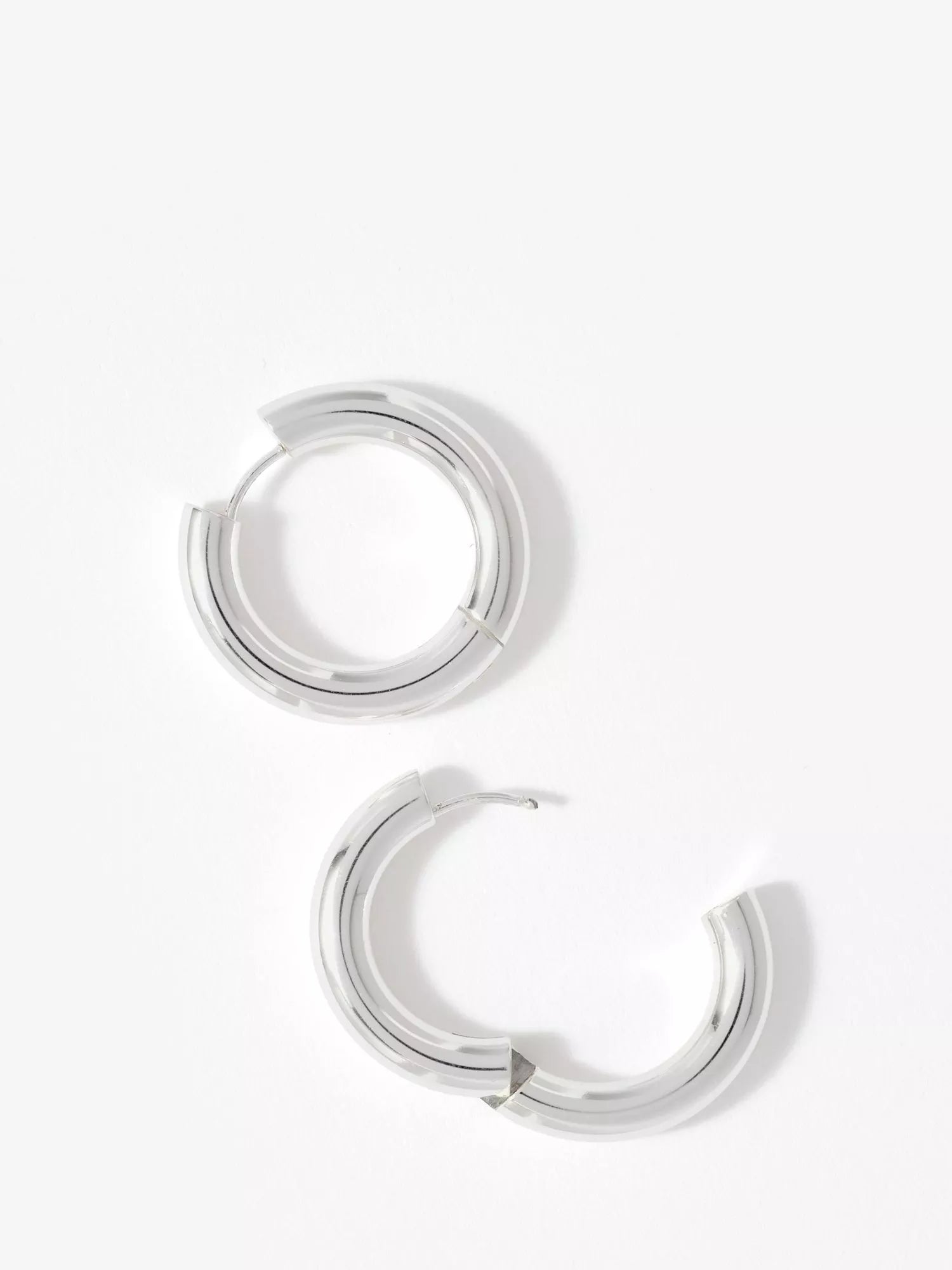 Mint Velvet large hoop earrings silver-toned steel - British product