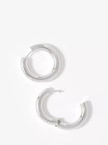 Mint Velvet large hoop earrings silver-toned steel - British product