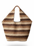 South Beach striped straw oversized tote bag, UK version