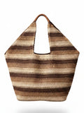 South Beach Stripe Straw Oversized Tote Bag