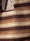South Beach striped straw oversized tote bag, UK version